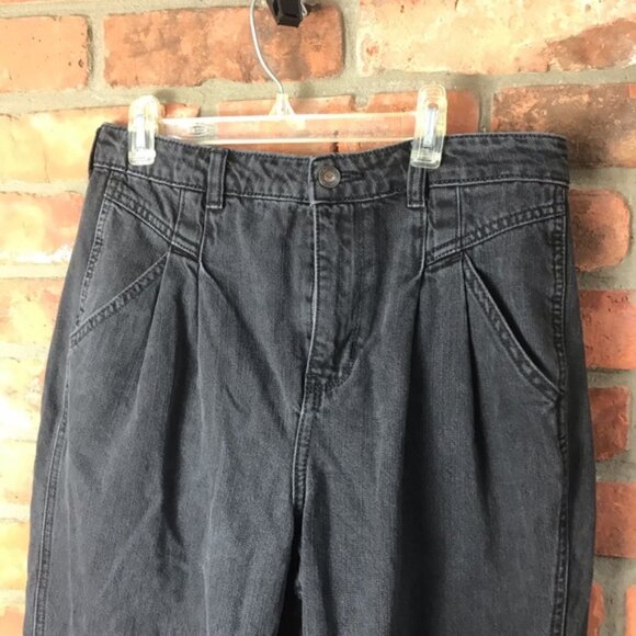 Hollister Ultra High Rise Mom Jeans Pockets Zip Fly Raw Hem Dark Wash Cotton 28 - Picture 4 of 13